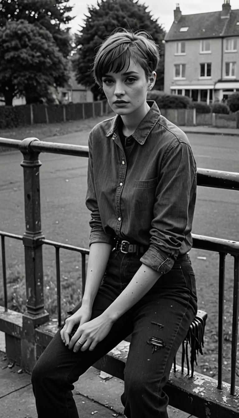 French New Wave Actress in 1970s Film Still