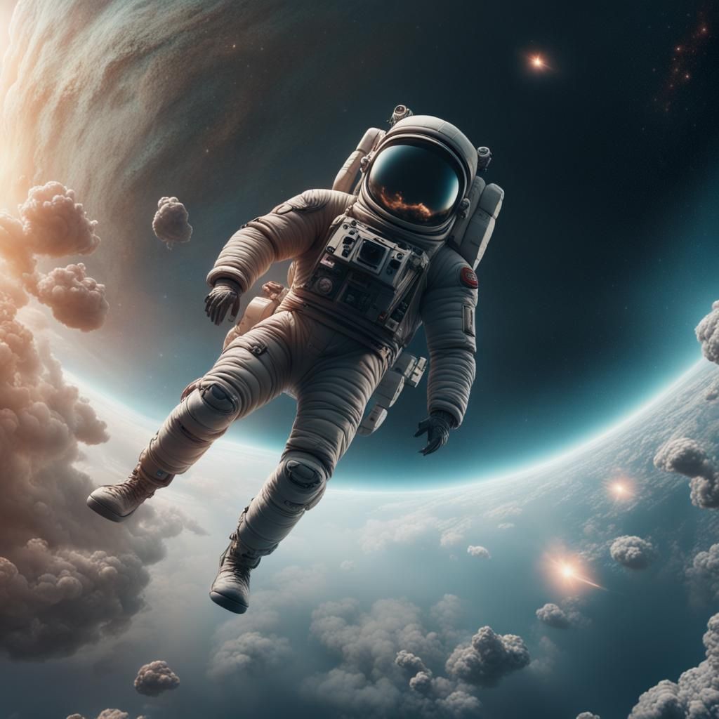 Person Floating in Space: Digital Matte Painting