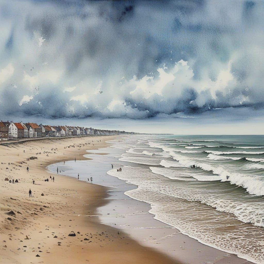 Summer Walk on the Beach in Vlissingen