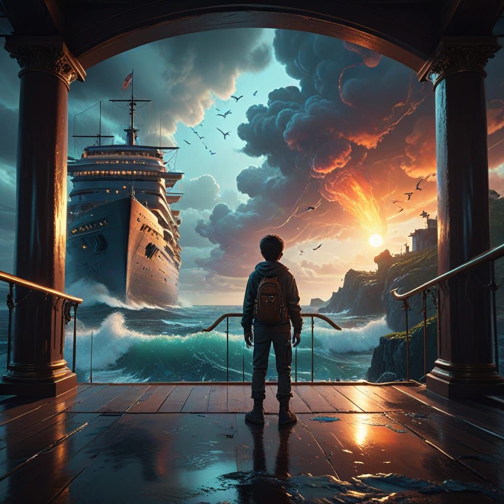 Youthful Adventure on a Luxurious Cruise Ship in a Fantastic...