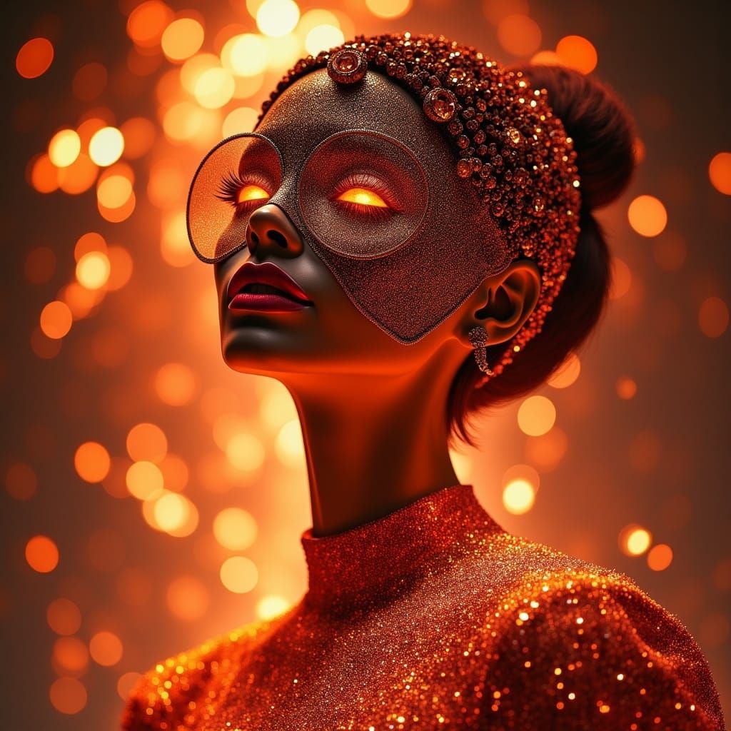 Cyberpunk Goddess in Xenon Gas Discharge