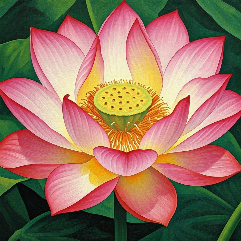 Lotus Flower Close-Up in Vibrant Color