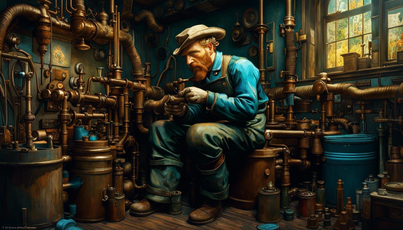 Plumber in Post-Impressionist Style