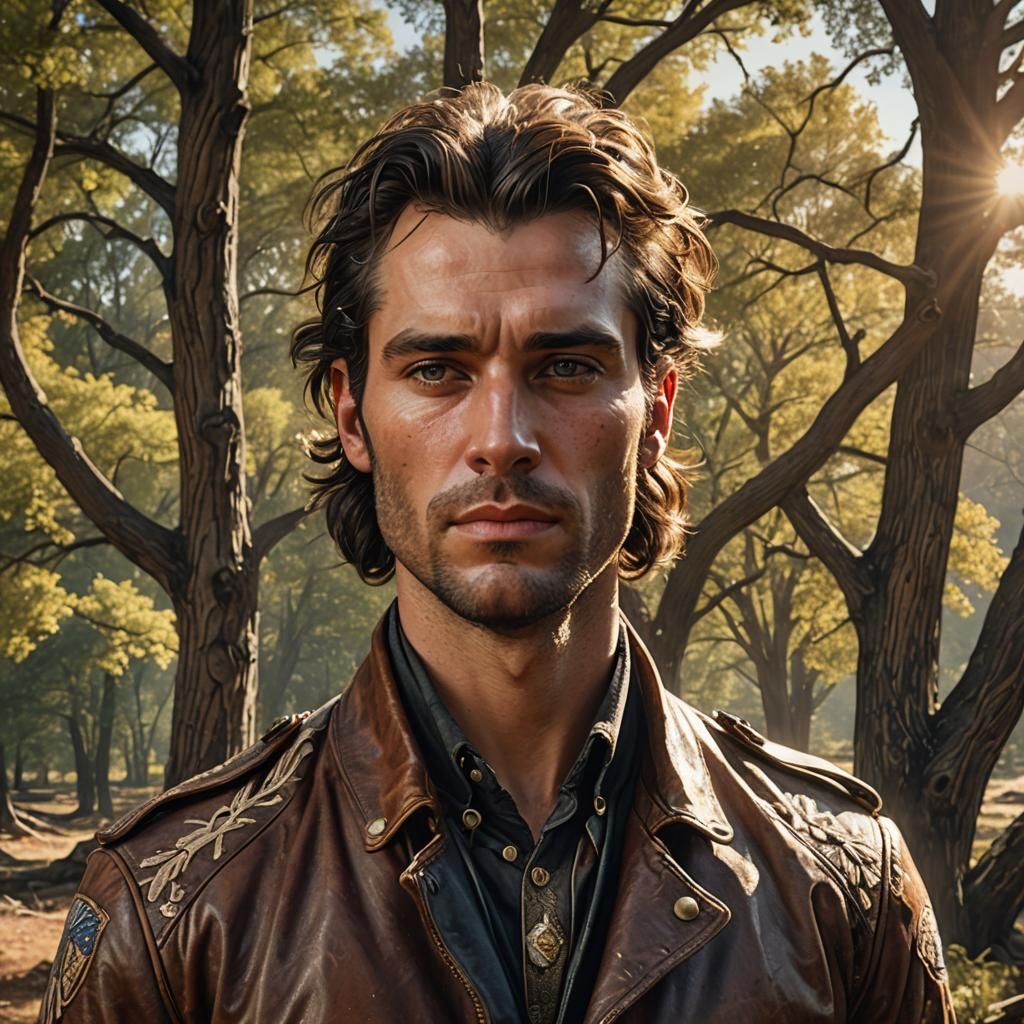 1835 American Man Portrait in Hyperrealism Style