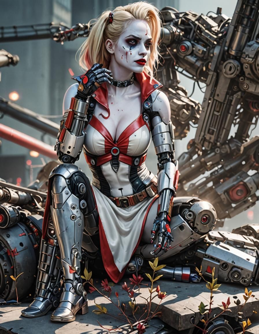 Robot Harley Quinn Cyborg Close-up