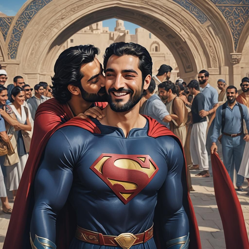 Superman Kiss: Hyper-Realistic Digital Art Portrait