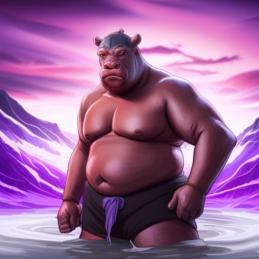 Hipponozuna the Sumo Wrestling Champion Hippo
