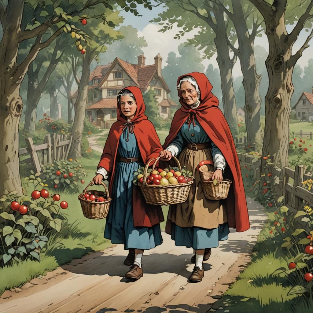 Little Red Riding Hood's Journey Through the Woods