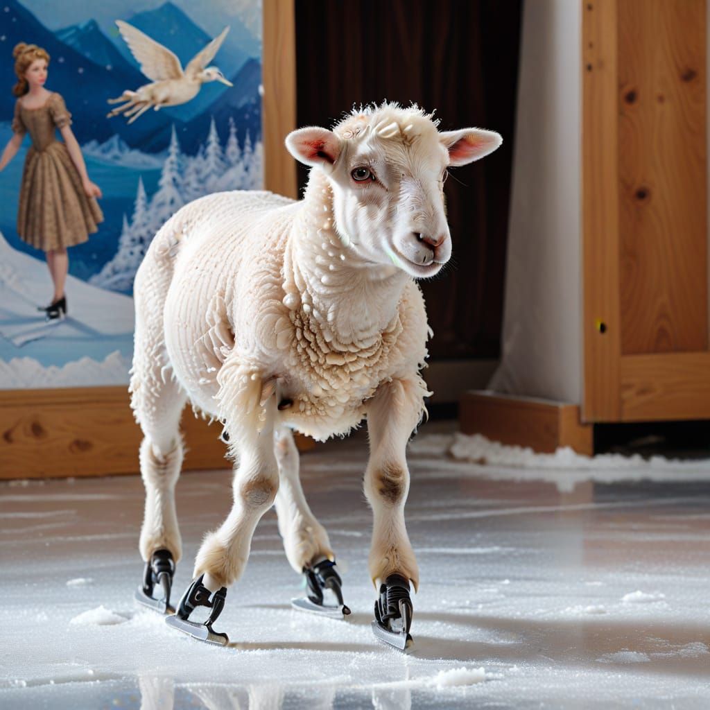 Lamb's First Skate: A Fairy Tale Collage