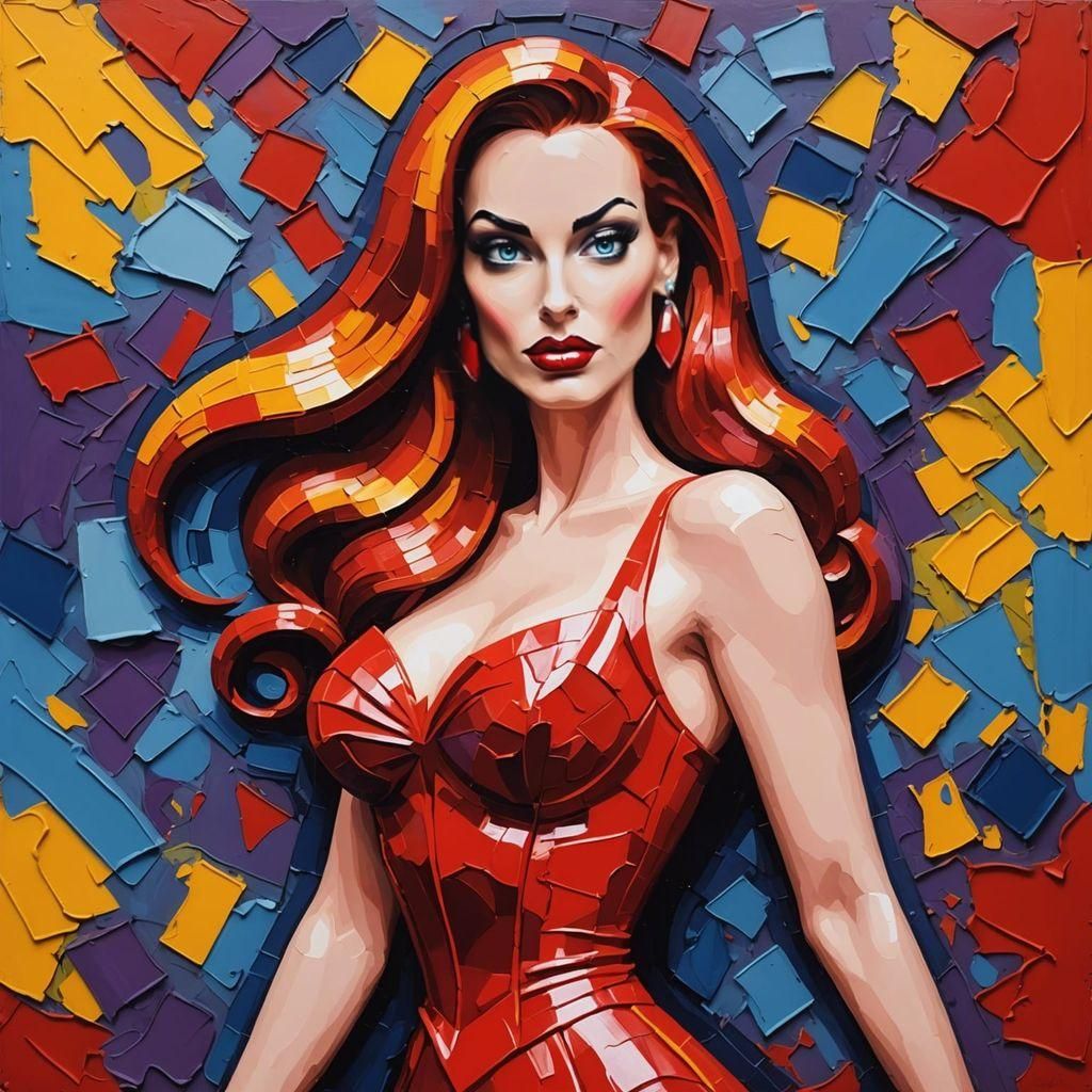 Jessica Rabbit in Impasto Style