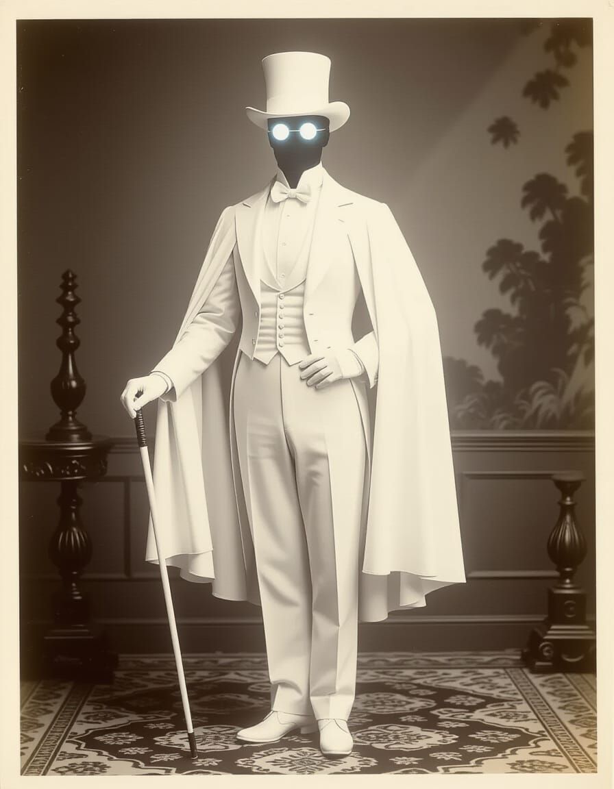 The Gentleman Ghost in Glowing White Attire