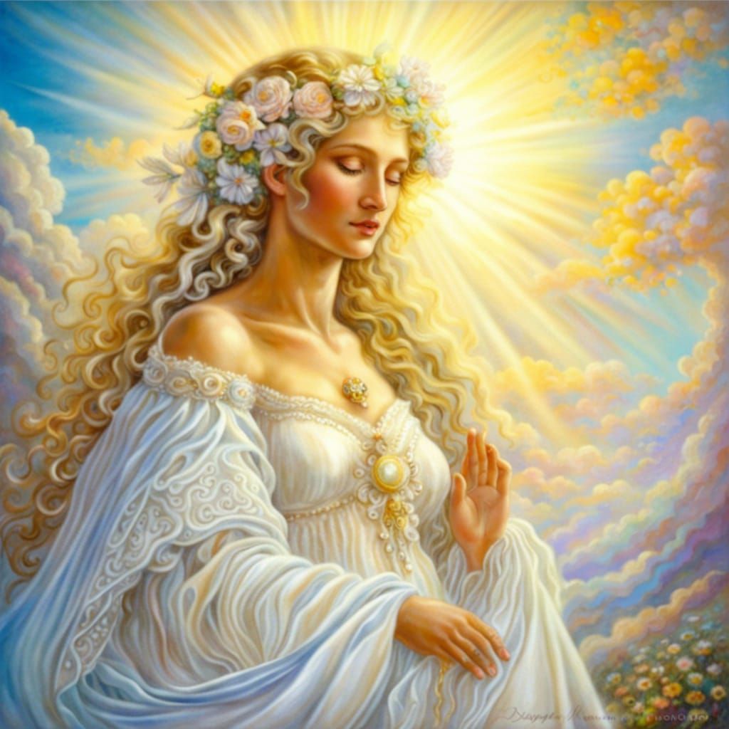 Bride in White Gown: Renaissance Painting