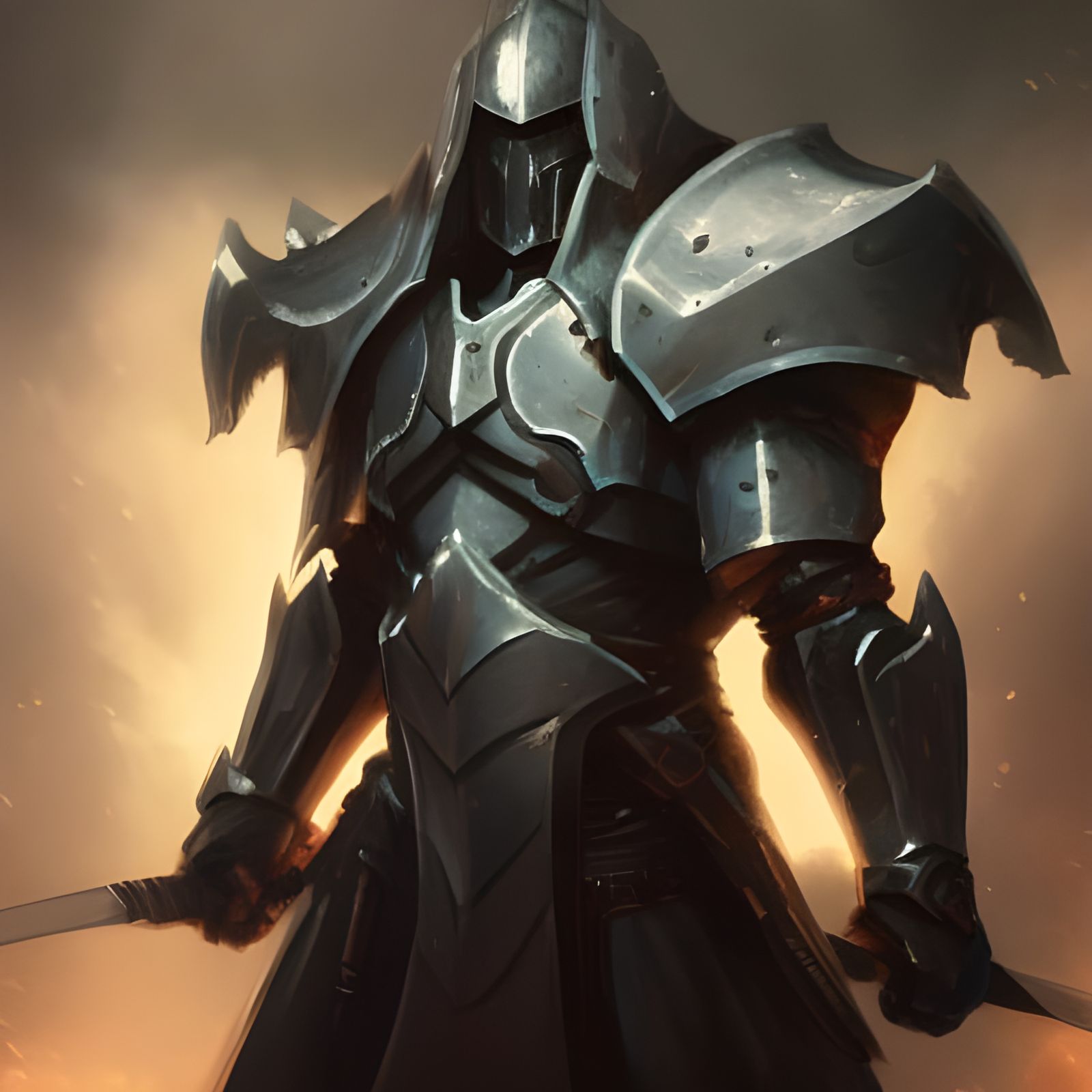 Apocalypse Knight in Black Armor Portrait