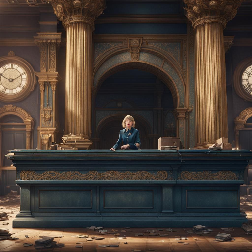 Taylor Swift Bank Robbery: Detailed Matte Painting