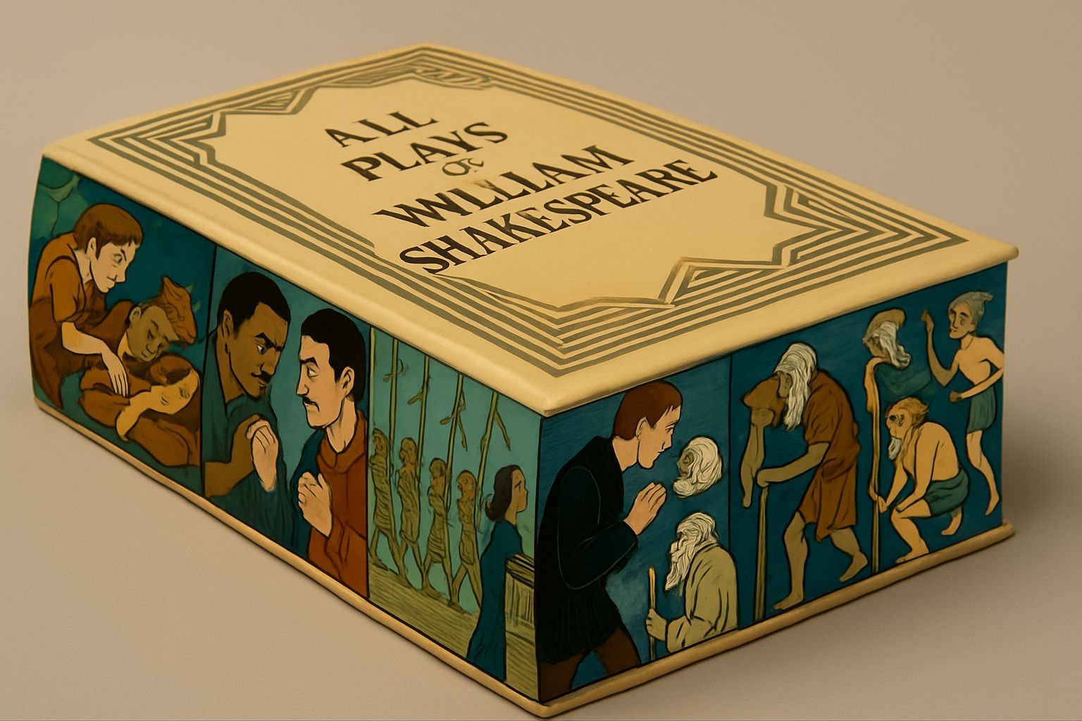 Art Deco Shakespeare Book Edge Paintings