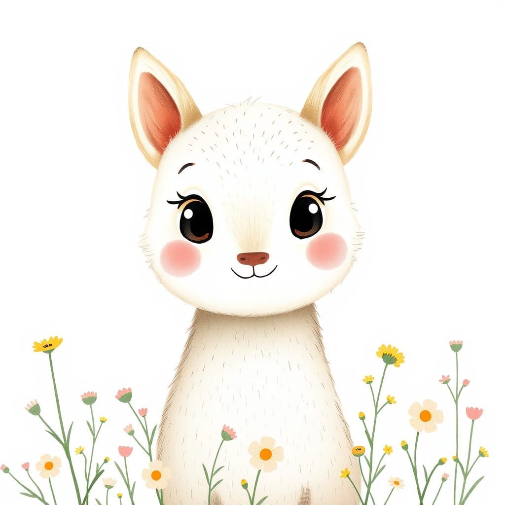 Whimsical Pastel Portrait in Classic Children's Book Style