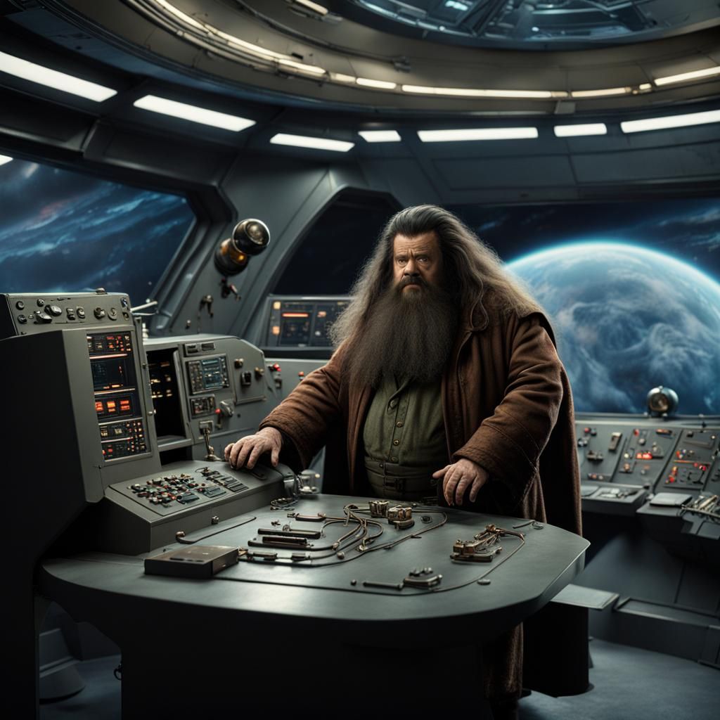 Hagrid on board a spaceship