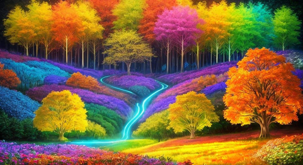 Fiber Optic Autumn Park: A Scintillating Landscape