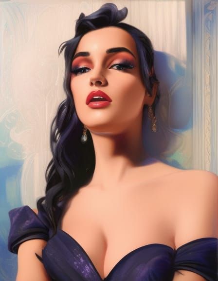 Glamorous Showgirl Portrait in Detailed Digital Art