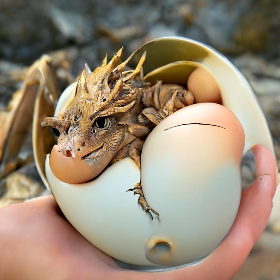 Lifelike Baby Dragon Hatching: 8K Unreal Engine Render