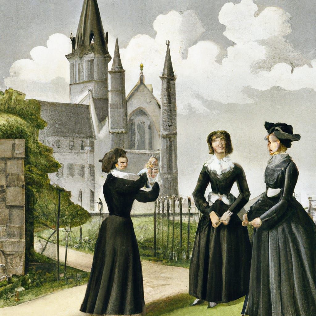 Victorian Vicar Points Pistol at Bell Tower Illustration