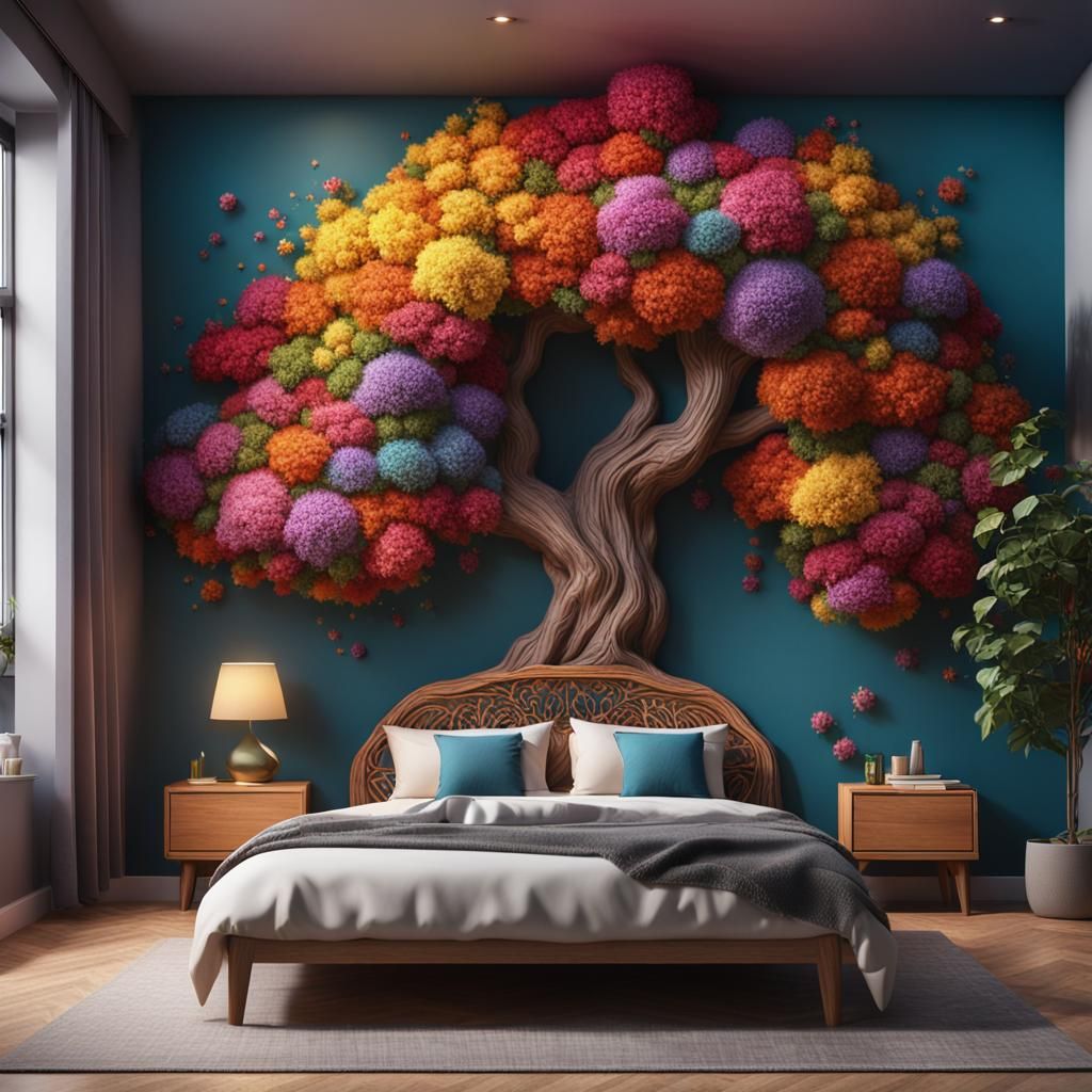 Floral Bedroom: A Fantasy Concept Art in 8K
