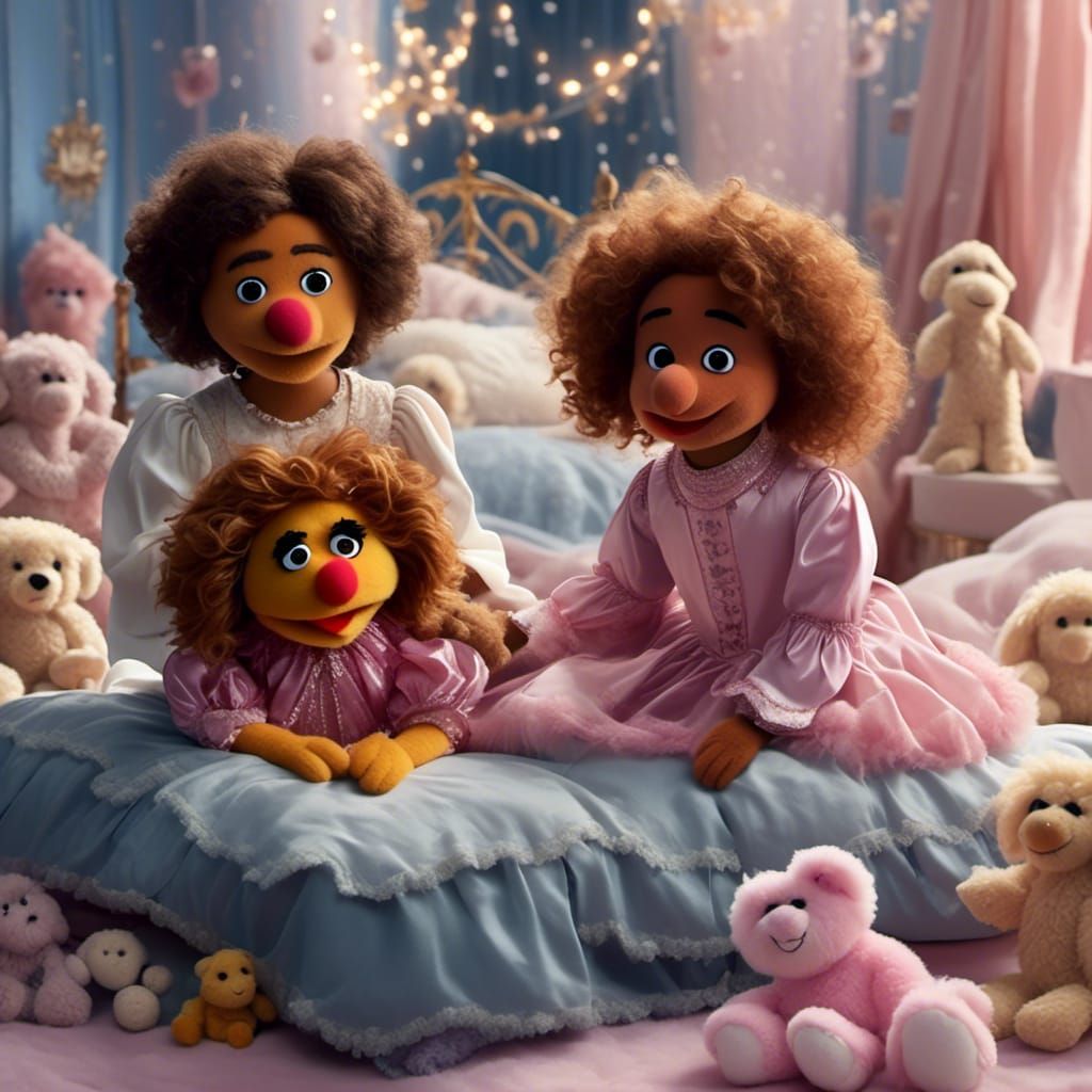 Children Praying in Bedroom, Detailed Matte Painting