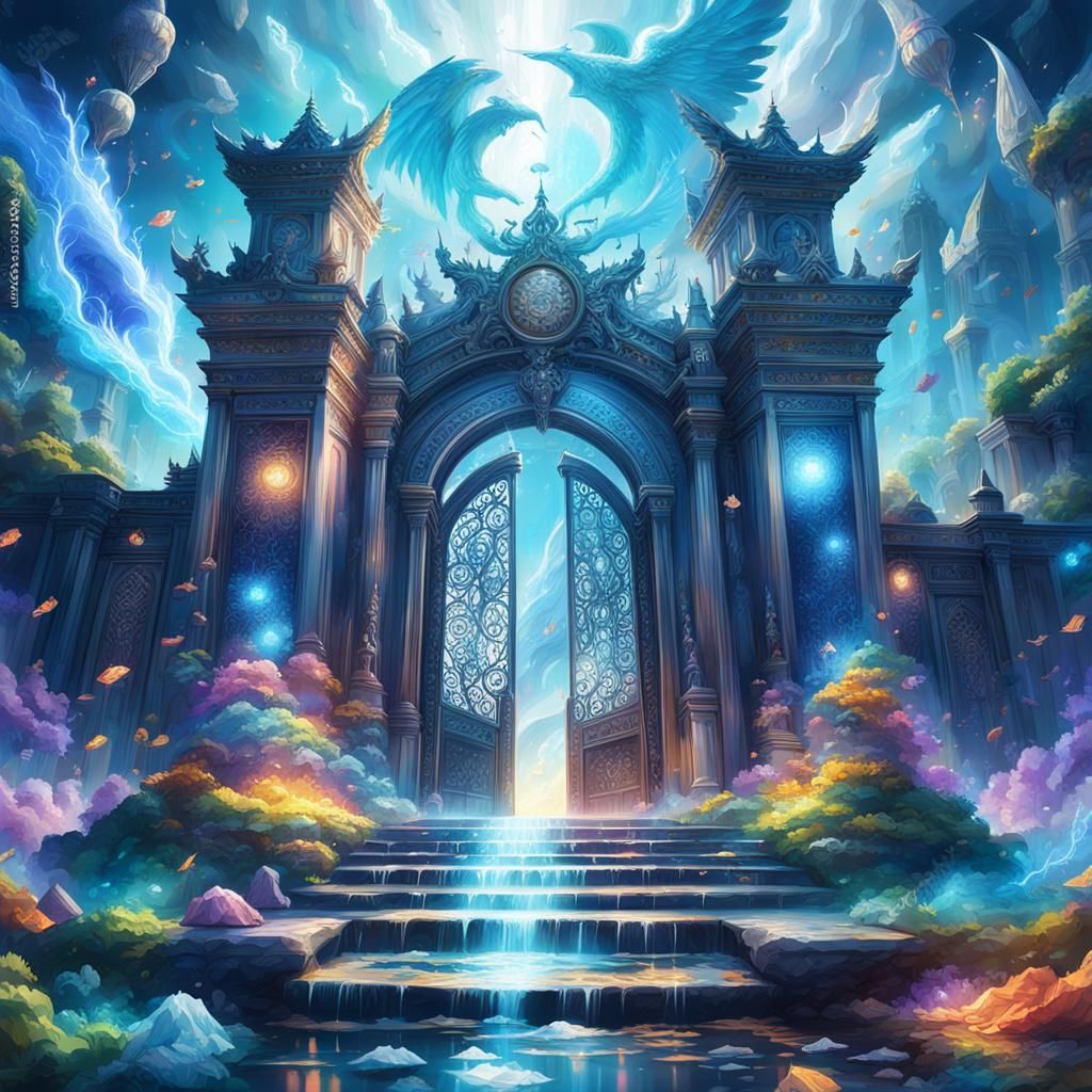 Heavenly Gates to Another Realm: Hyperrealistic Concept Art