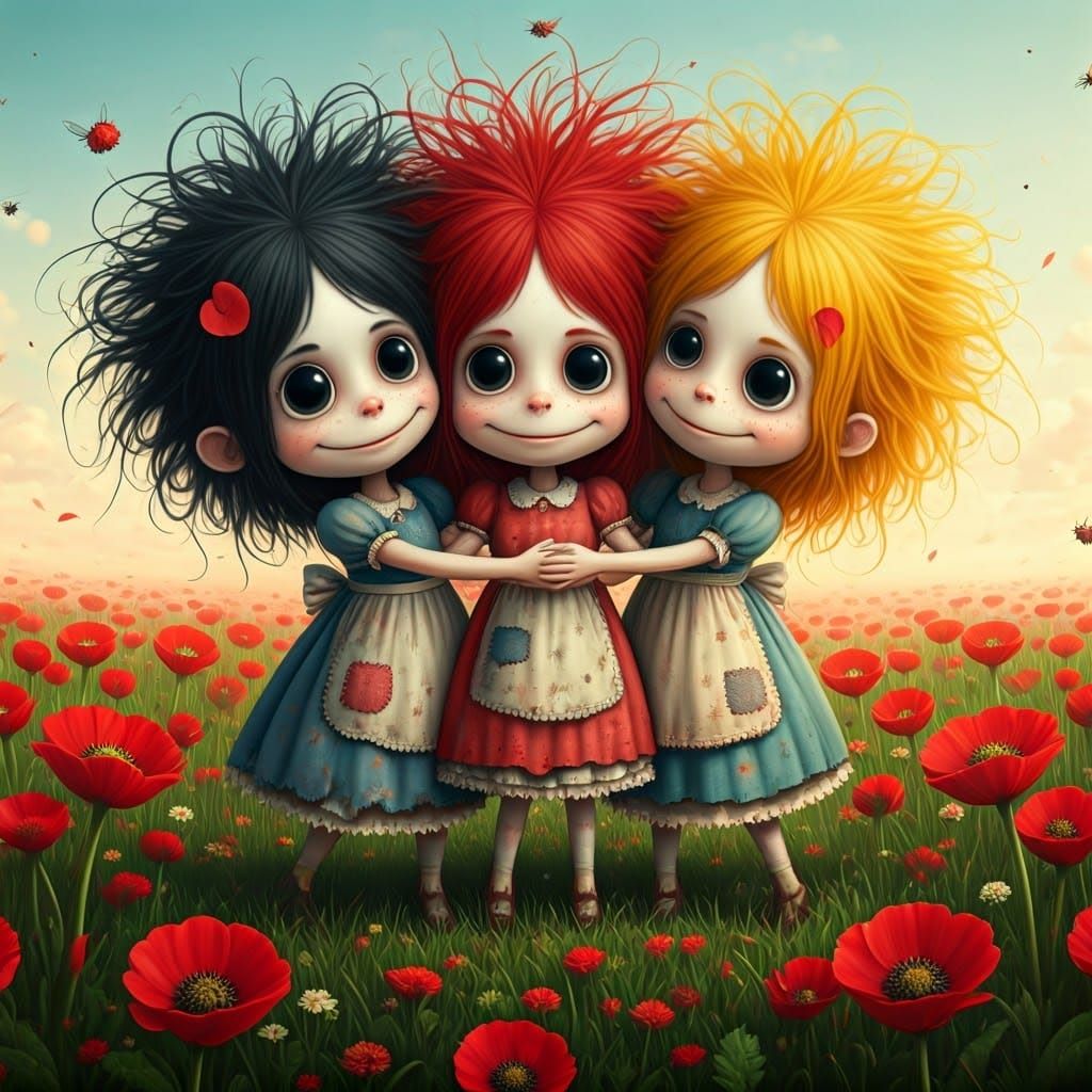 Dancing Princesses in a Flower Meadow