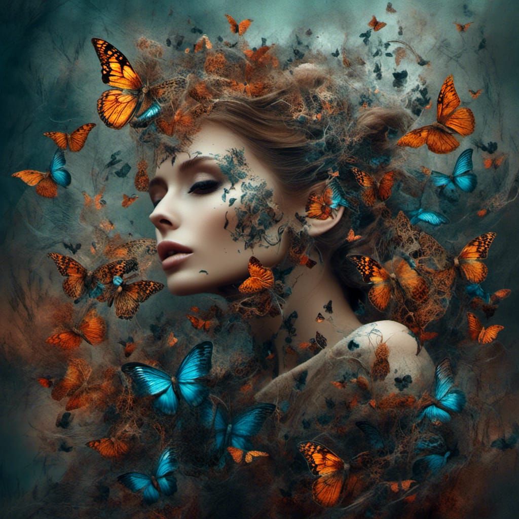 Wildflower Tattoo Art: Butterfly Magic in Neural Network Sty...