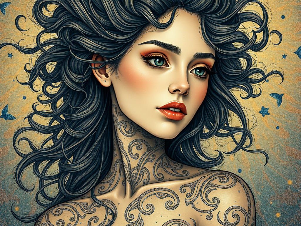 Ethereal Fantasy Portrait in Vibrant Digital Art