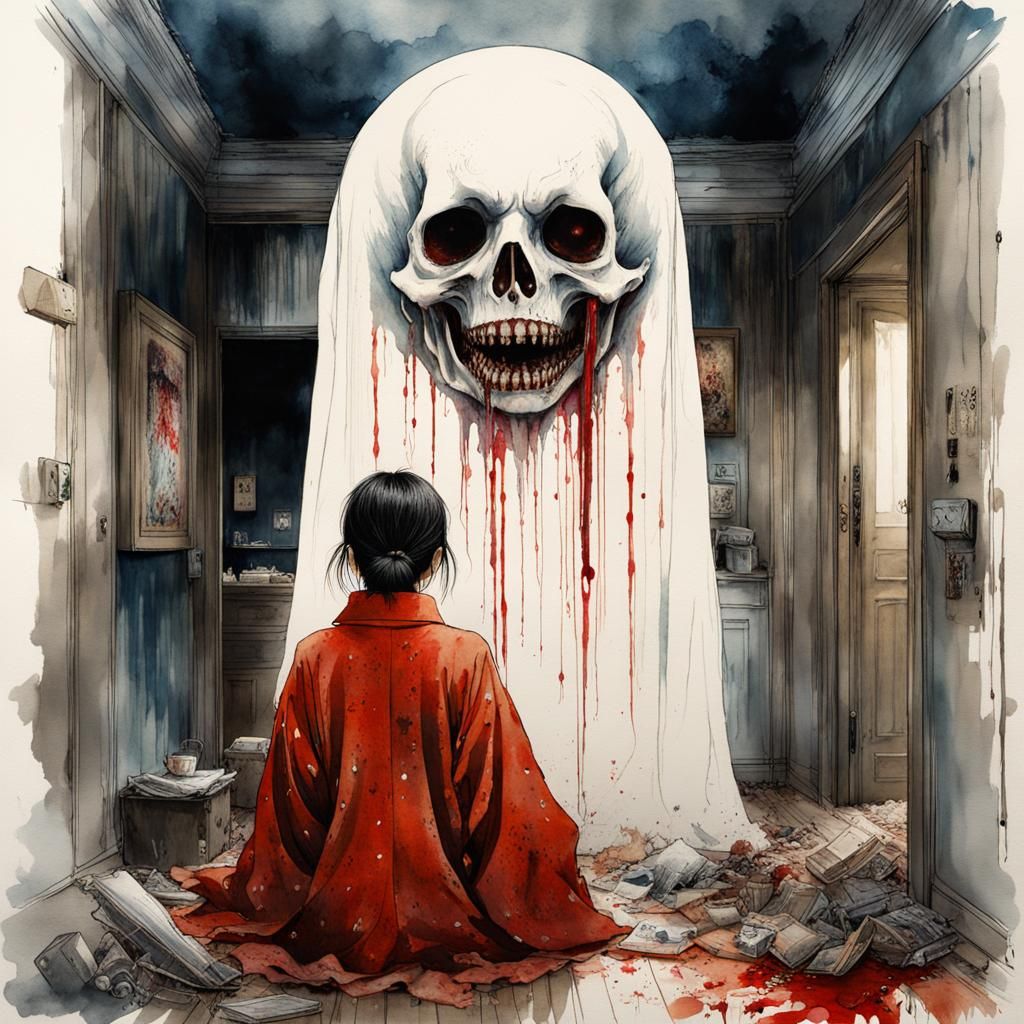 Macabre Cronenberg Body Horror Monster in Japanese Art Style