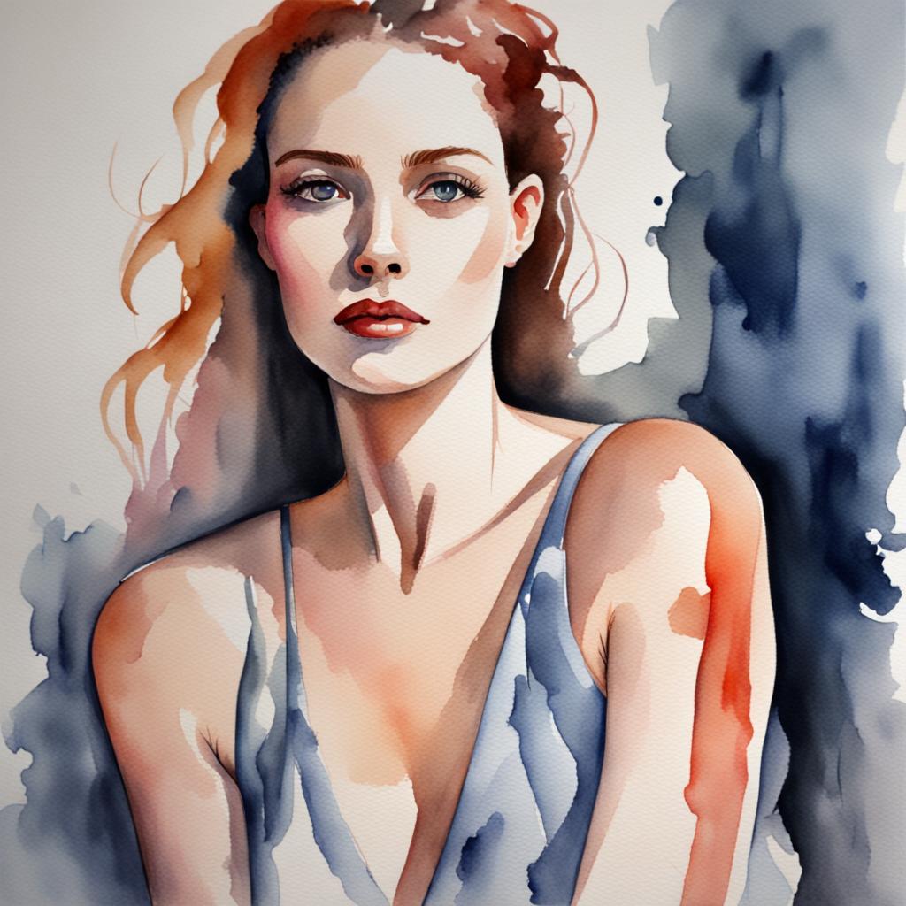 Watercolor Portrait of a Woman