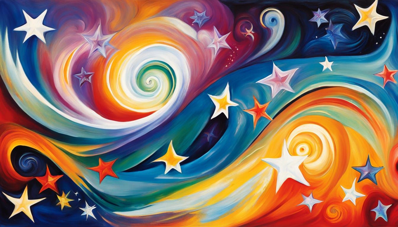 Celestial Harmony in Vibrant Opalescent Hues