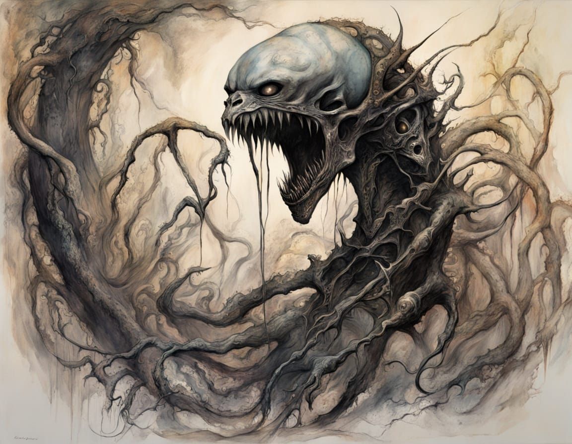 Carnivorous Cryptid Garden in Pop Surrealist Style