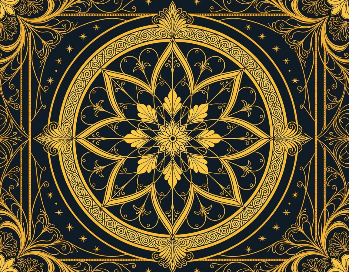 Ornate Star Pattern in Art Deco Style