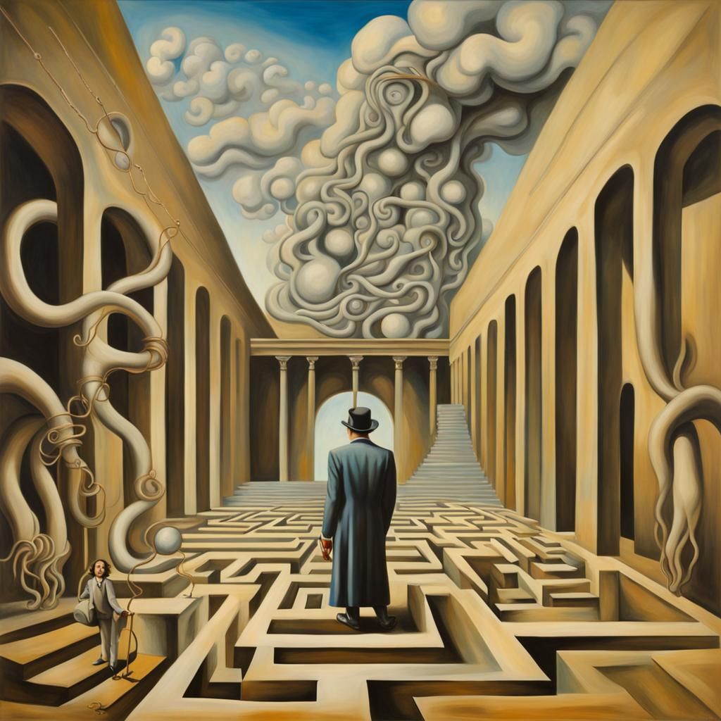 Surreal Labyrinth Leading to Savings Bank, Dali Style