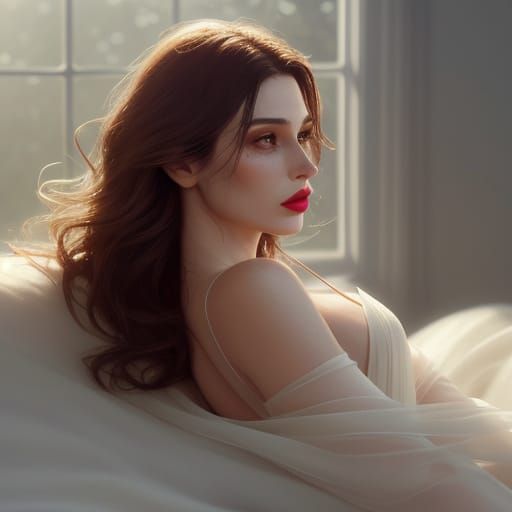 Sensual Neck with Lipstick Kisses in Golden Dawn Light