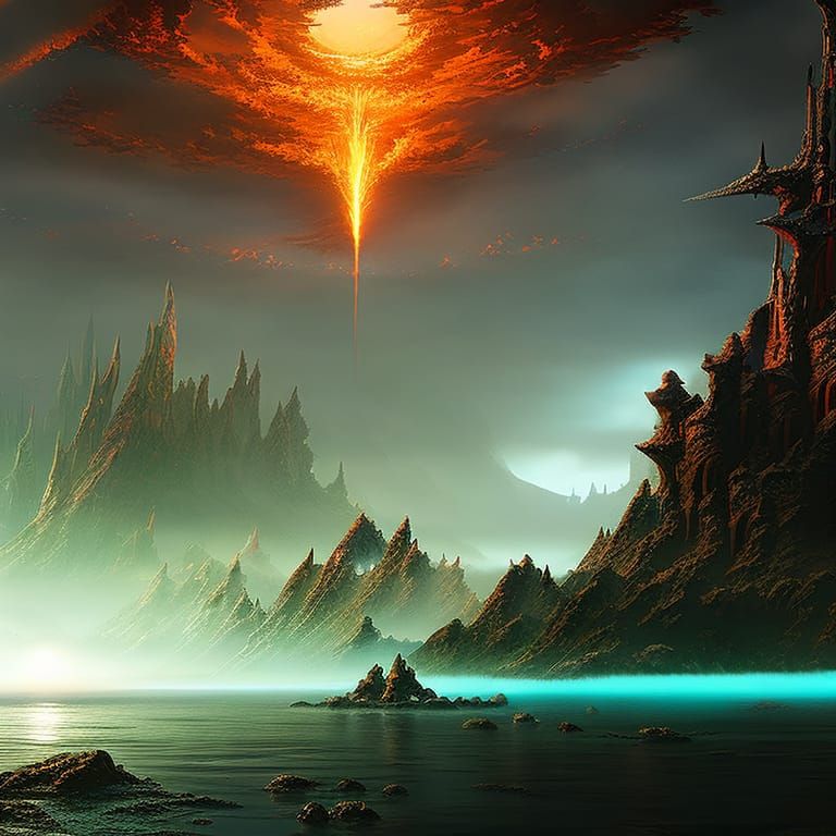 Nebula Space Monster in Detailed Matte Painting