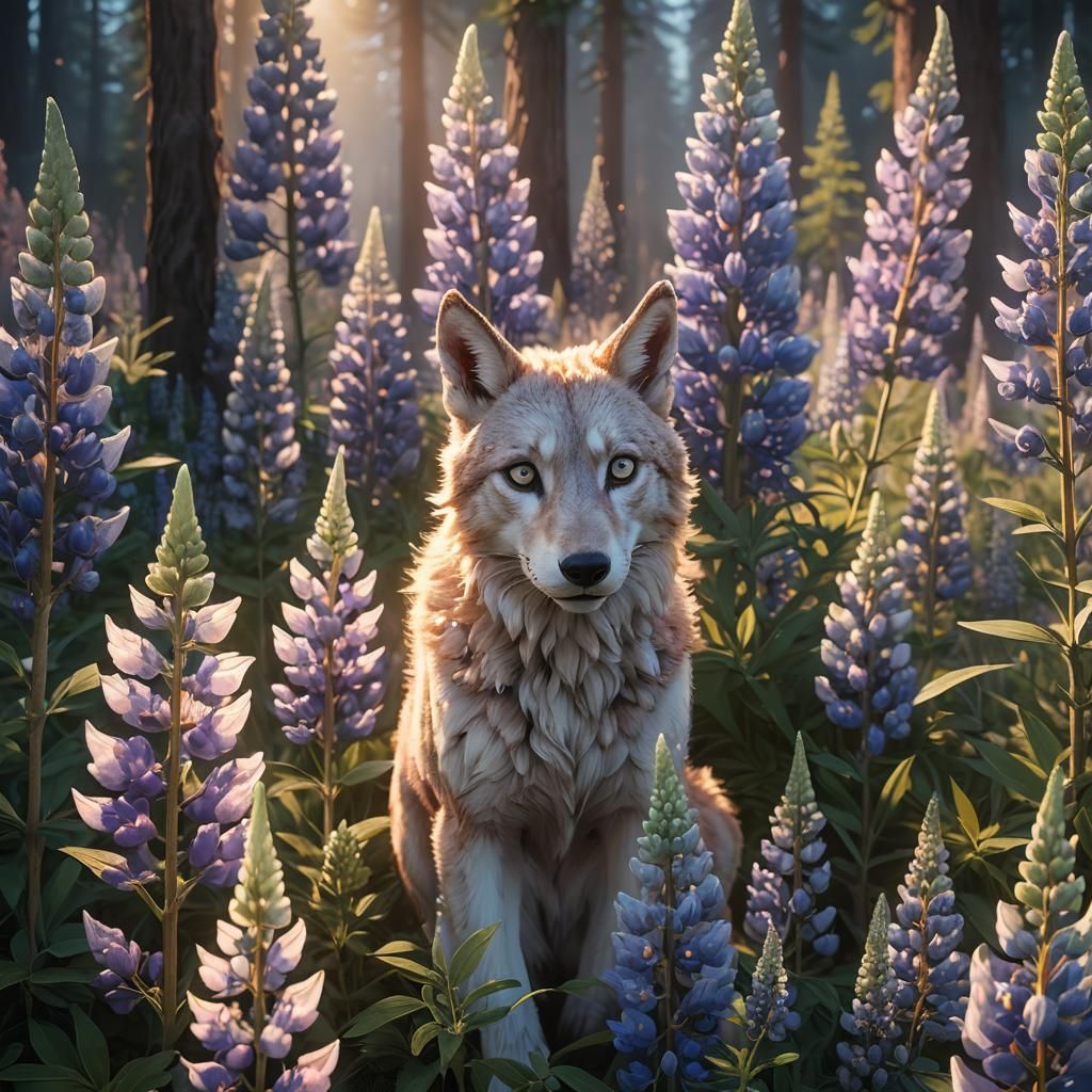 Intense Lupine Stare: Digital Matte Painting