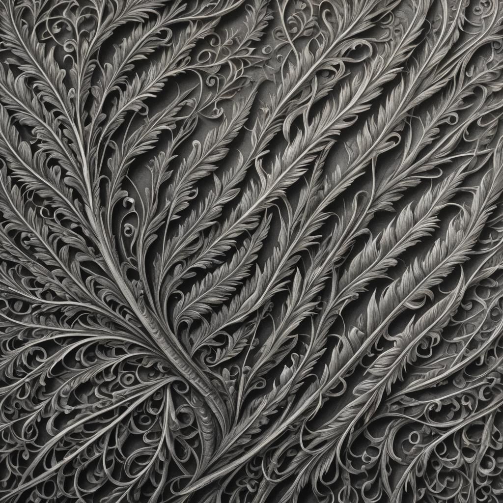 Ornate Treble Clef Charcoal Drawing