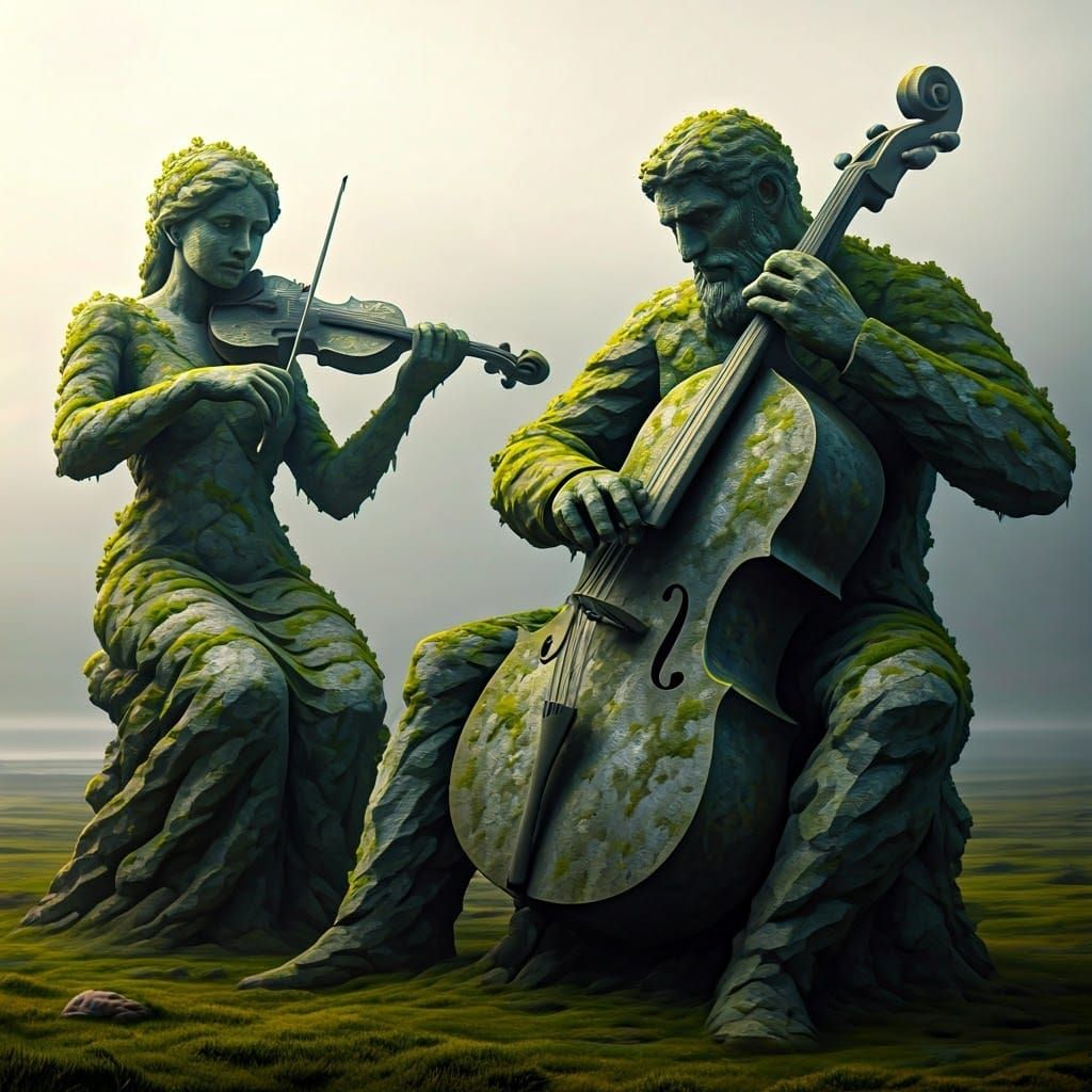 Players in the stone orchestra