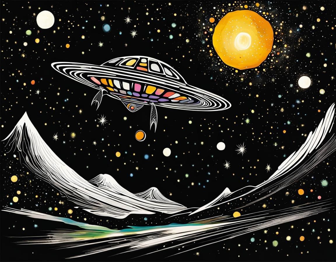 Great Turtle Flies Through Space: Ink and Light