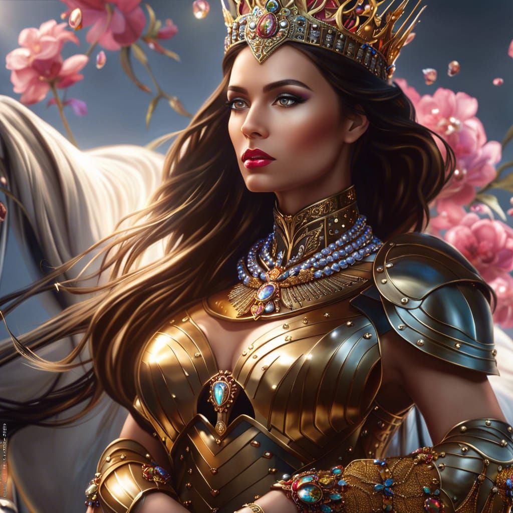 Jeweled Goddess Queen Portrait in 8k