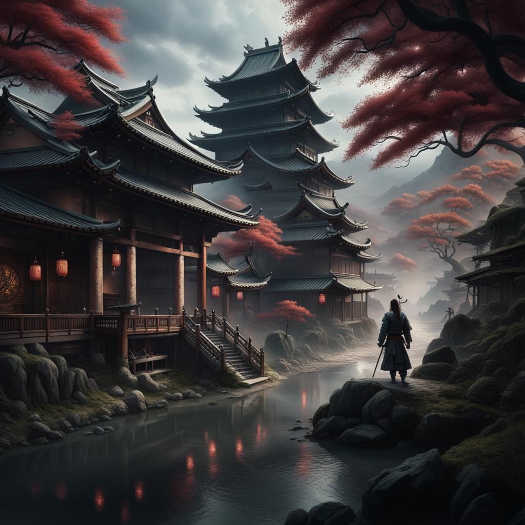 Samurai and Sake: Epic Digital Matte Painting