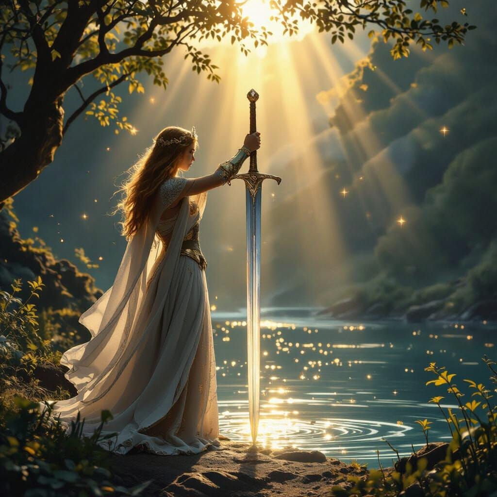 Lady of the Lake Raises Arthur's Sword