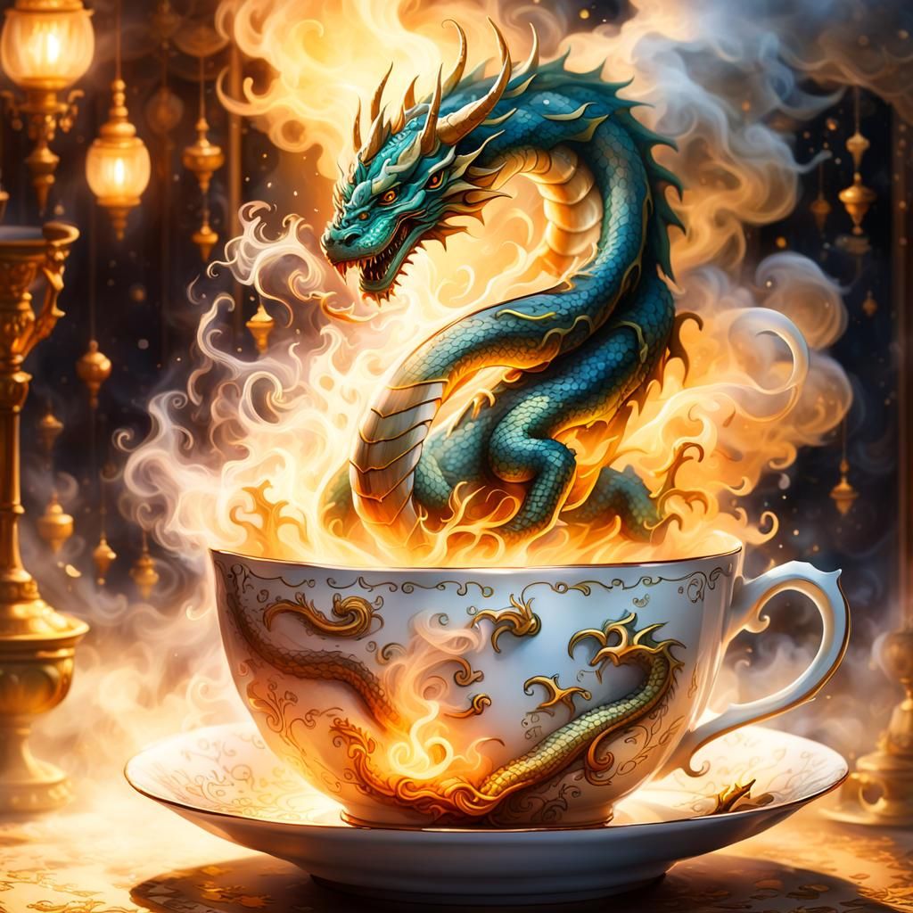 Ethereal Dragon Steam Fantasy Artwork