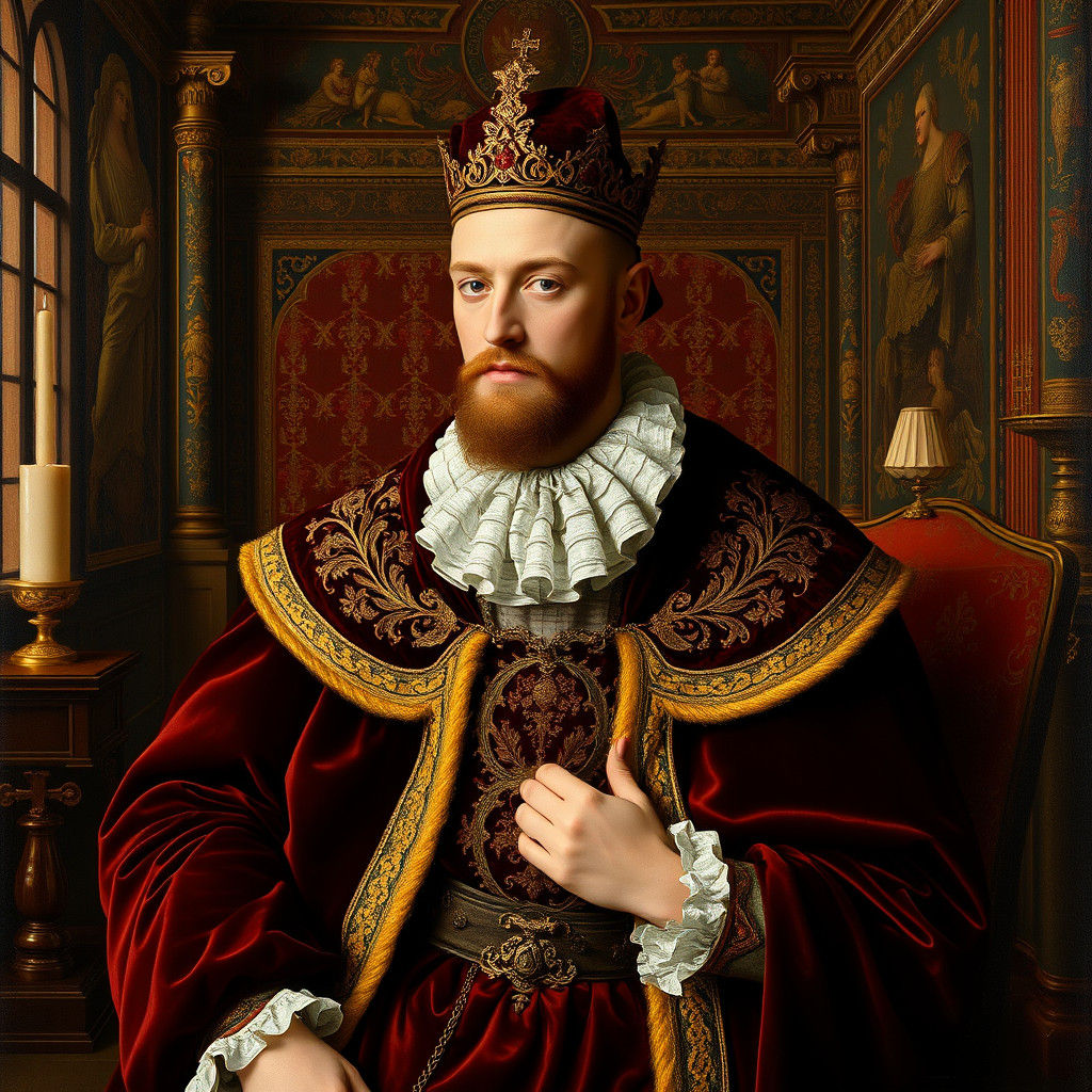 Flemish Nobleman Portrait in the Style of Old Masters