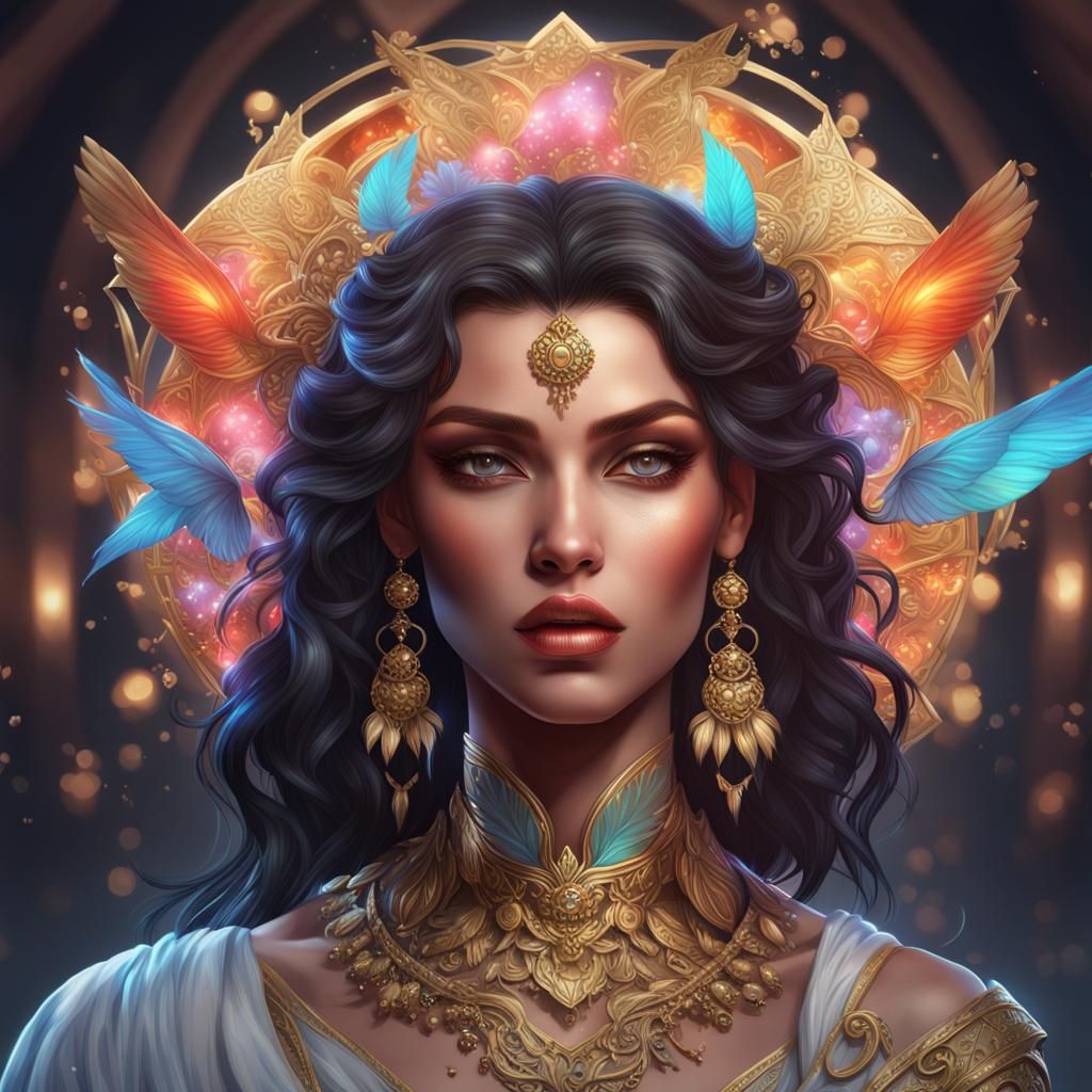 Sensual Venus Portrait in Hyperdetailed Digital Art