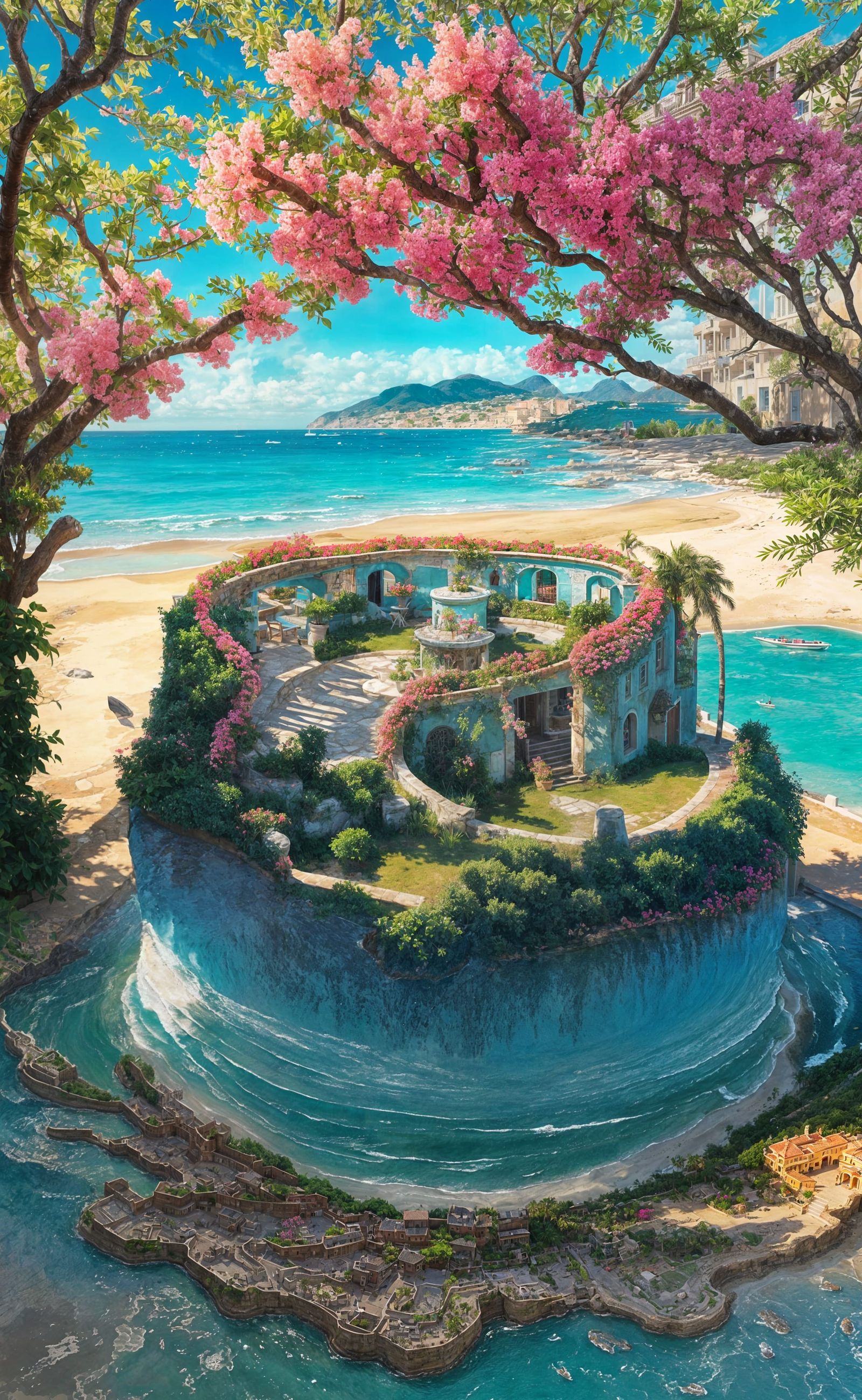 Sun-Drenched Mediterranean Terrace Overlooking Turquoise Sea